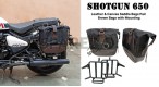 Fit For Royal Enfield Shotgun 650 Black and Brown Saddle Pannier Bags with Mounting - SPAREZO